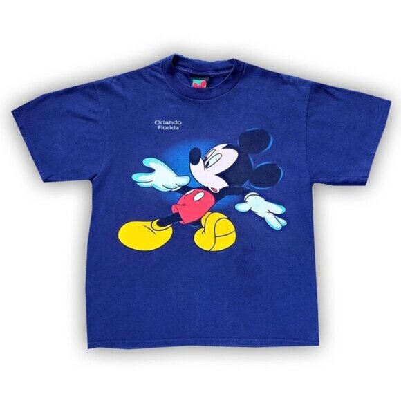 Vintage 80 90's Walt DisneyMICKEY Mouse All Over Print Orlando Florida T-Shirt